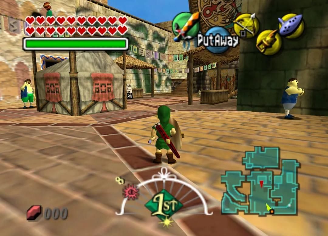 The Legends of Zelda: Majora&#039;s Mask retro gameplay (Image via Nintendo)