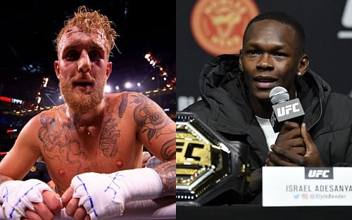 Jake Paul (left), Israel Adesanya (right)