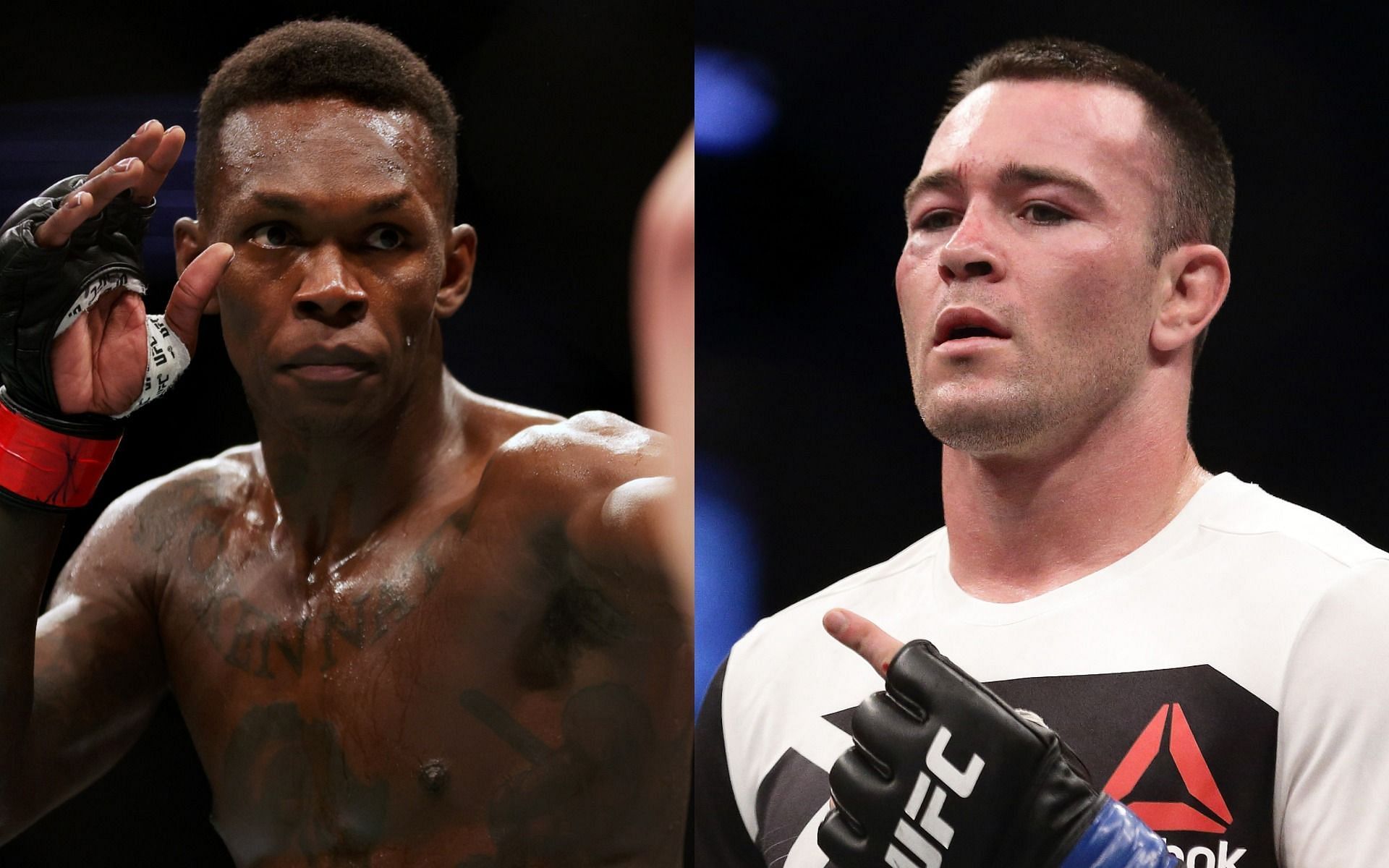 Israel Adesanya (left) and Colby Covington (right)