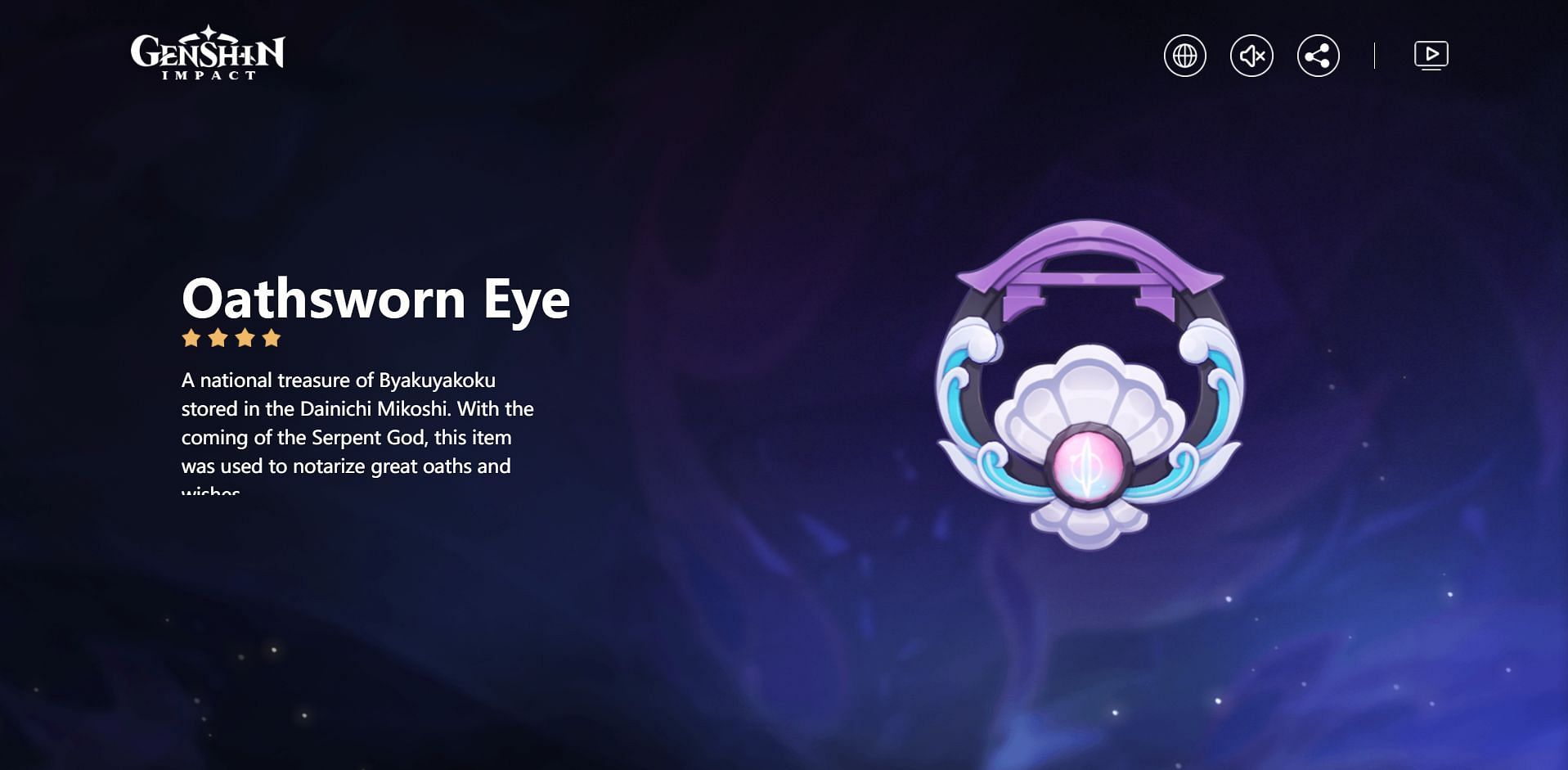 Oathsworn Eye is a 4-star catalyst (Image via Genshin Impact)