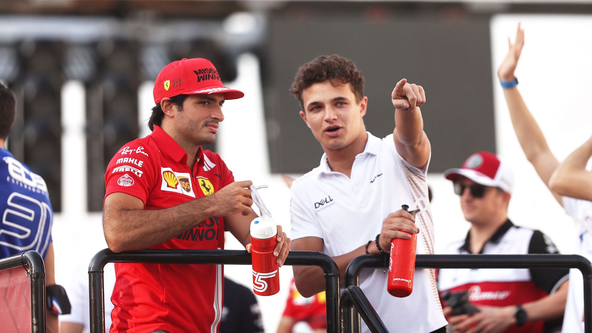 Carlos Sainz (left) and Lando Norris (right) before the 2021 Qatar Grand Prix (Photo by Lars Baron/Getty Images)