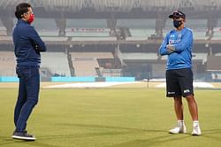Sourav Ganguly interacts with Rahul Dravid ahead of India vs West Indies T20I series