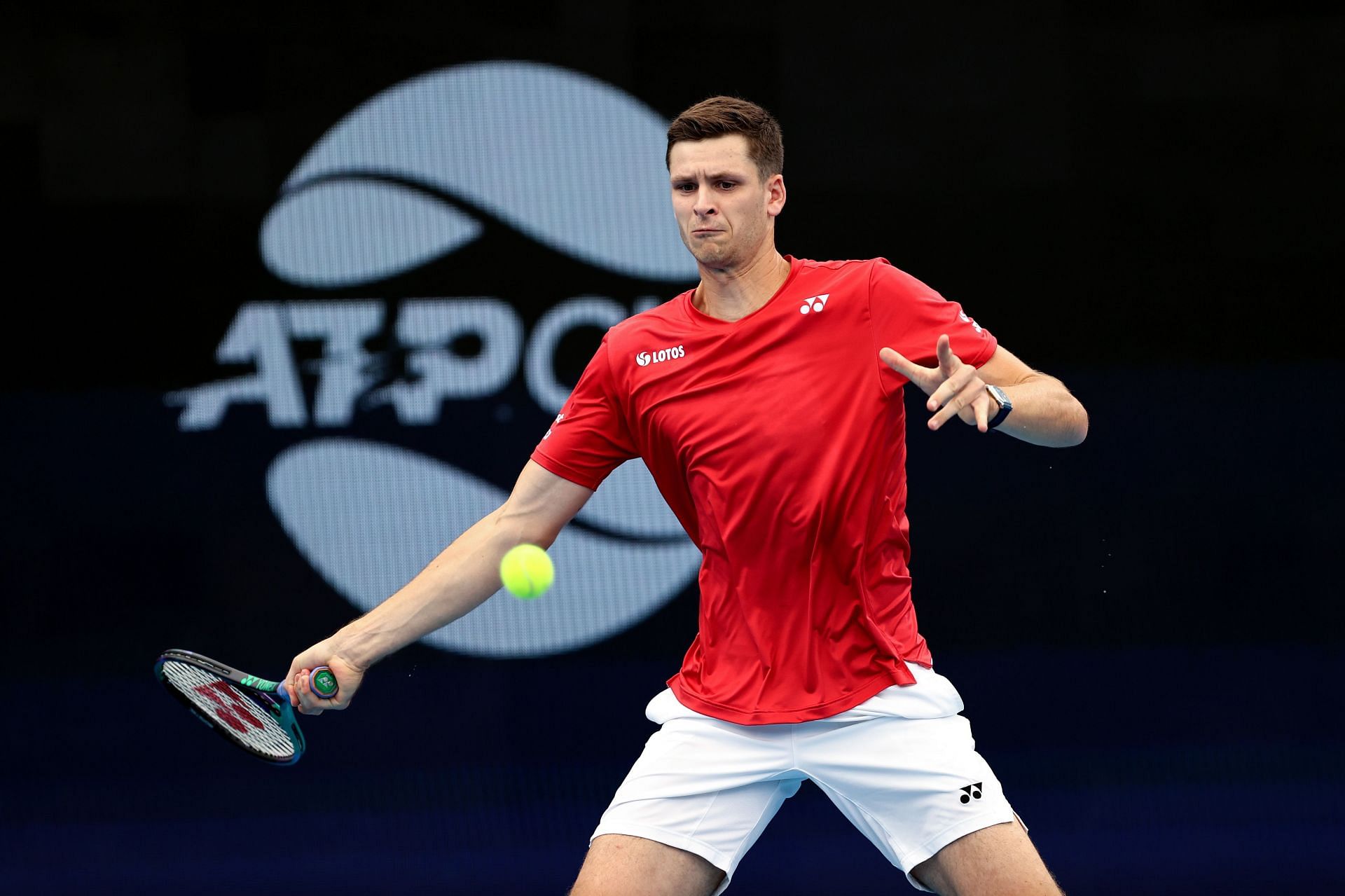 Hurkacz at the 2022 ATP Cup.