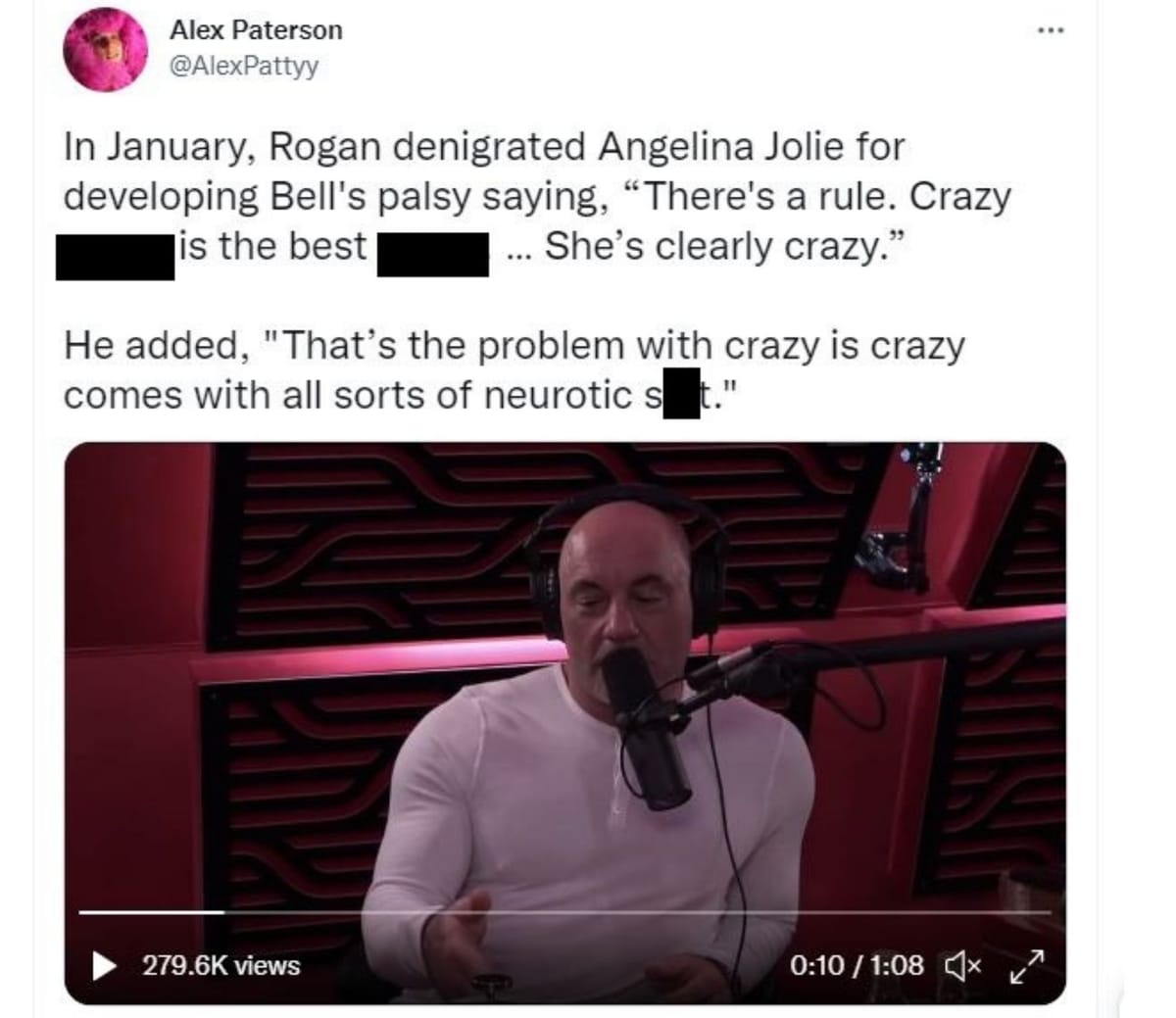 Joe Rogan's comments about Angelina Jolie resurface online