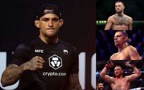 Dustin Poirier (left), Conor McGregor (top), Nate Diaz (center), and Justin Gaethje (bottom)