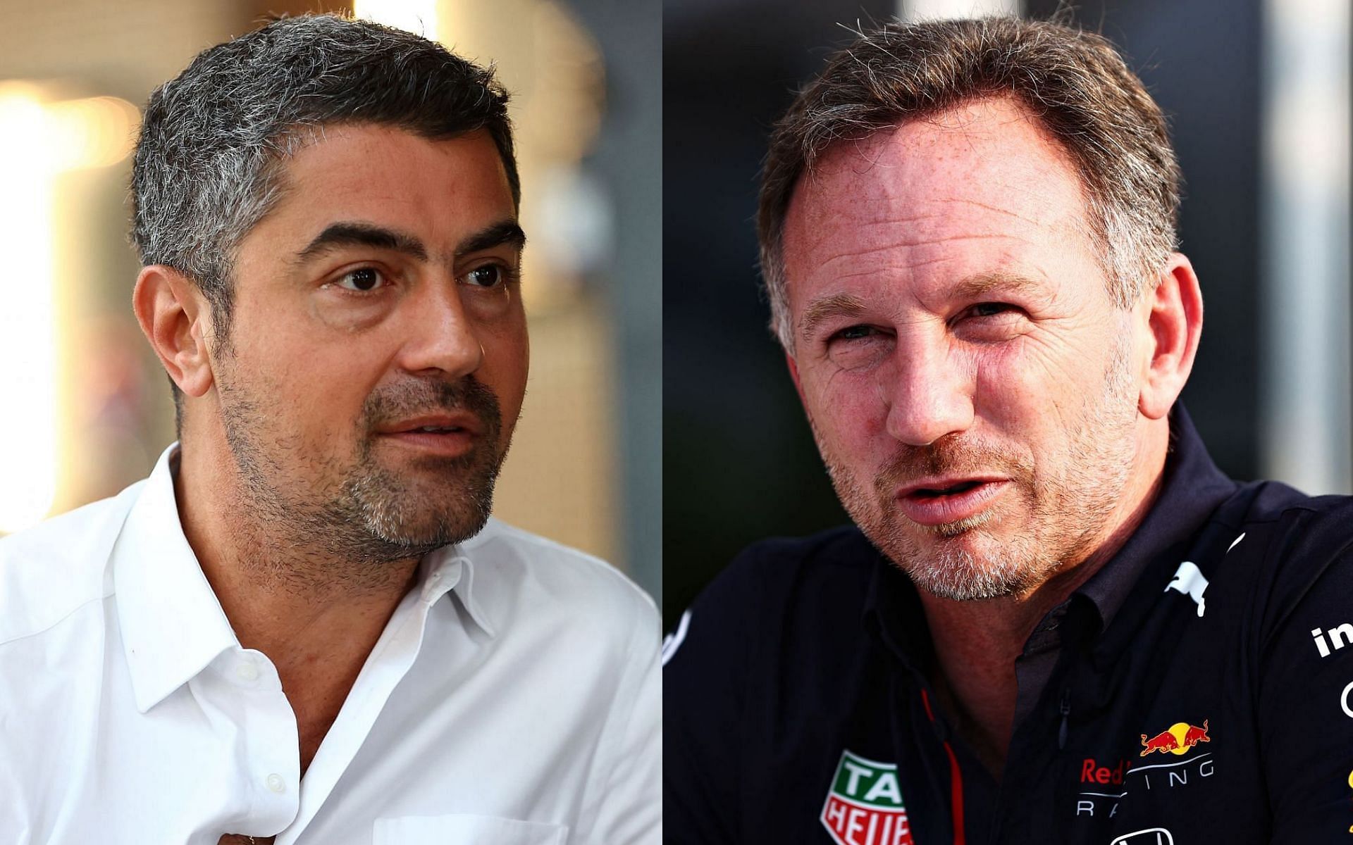 Christian Horner (right) had earlier criticized the FIA for sacking Michael Masi (left) as F1 race director