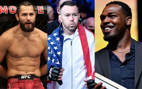 Jorge Masvidal (left); Colby Covington (center); Jon Jones (right)