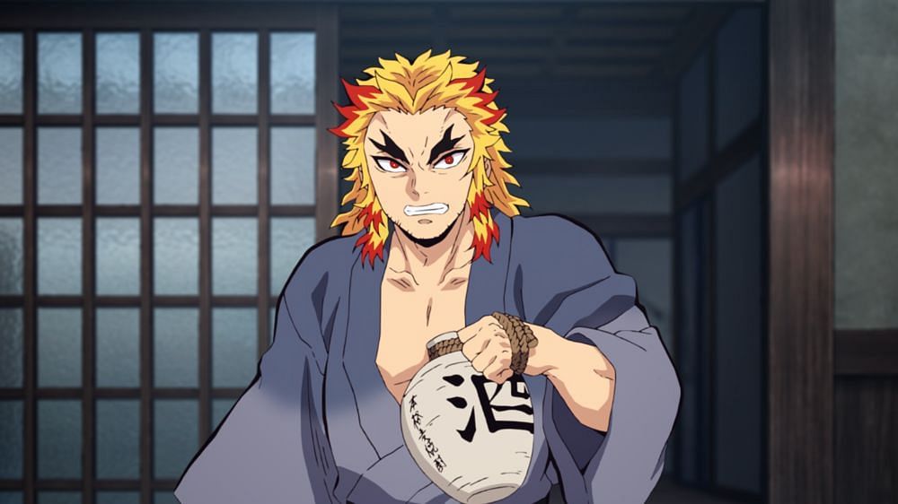 Shinjuro Rengoku, as seen in the anime Demon Slayer: Kimetsu no Yaiba (Image via Ufotable)