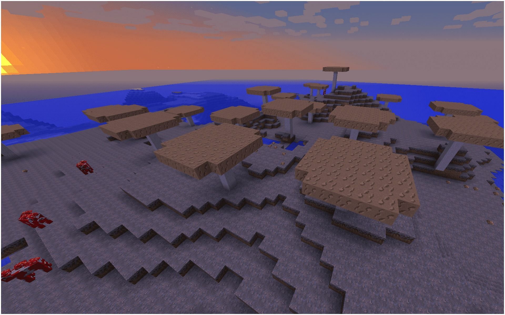 A mushroom biome in Minecraft (Image via Minecraft)