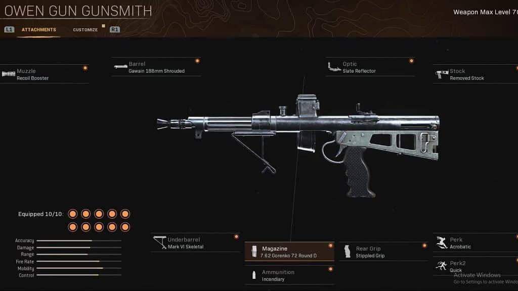 Owen Gun loadout (Image via Aydan/YouTube)