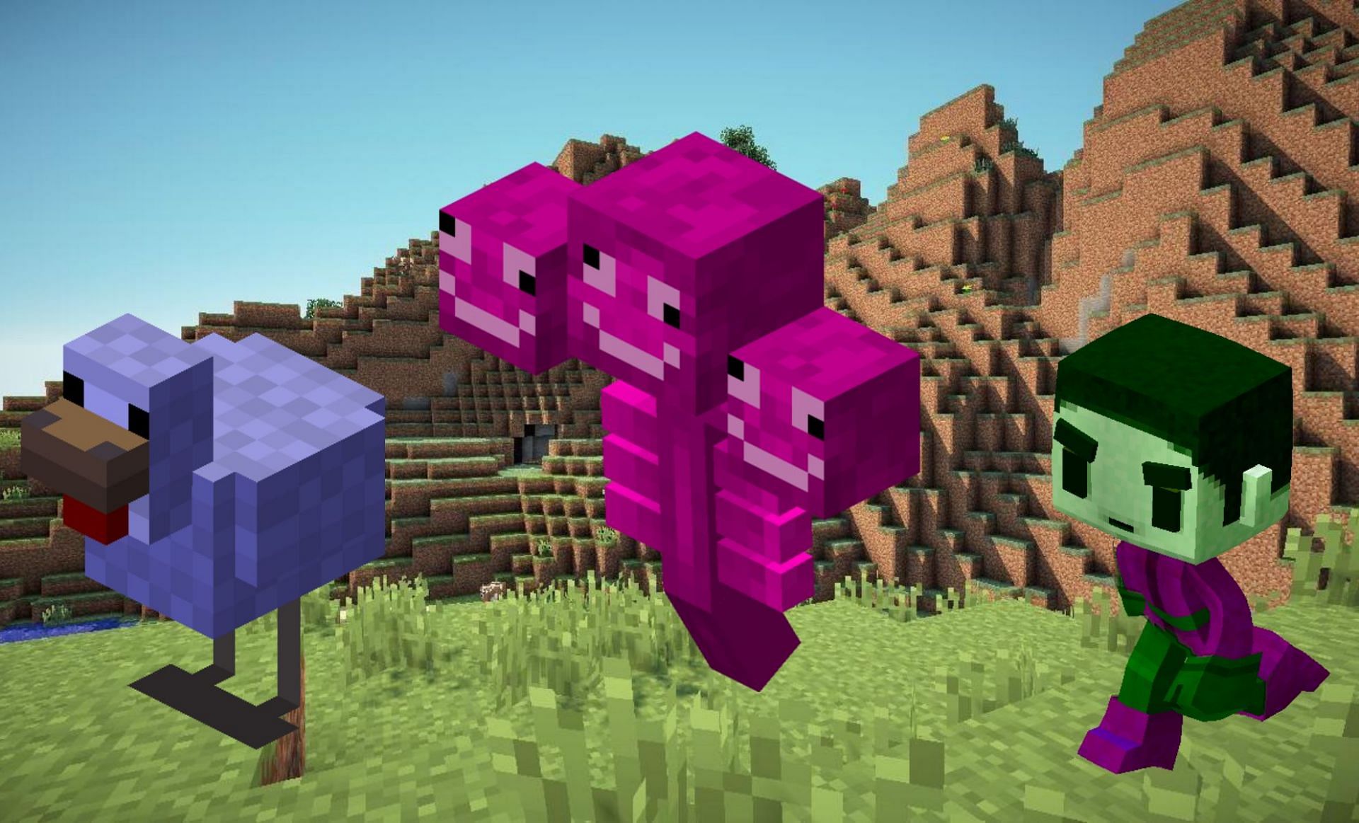 A few mobs that were taken out of the game (Images via Minecraft Wiki)