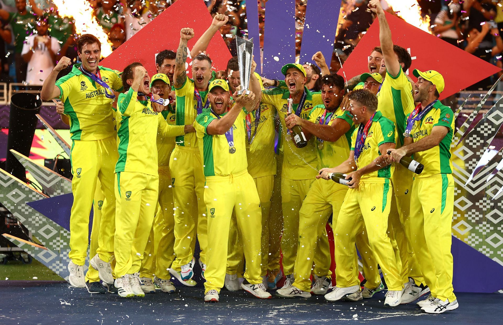 Australia celebrating their T20 World Cup triumph. (Credits: Getty)