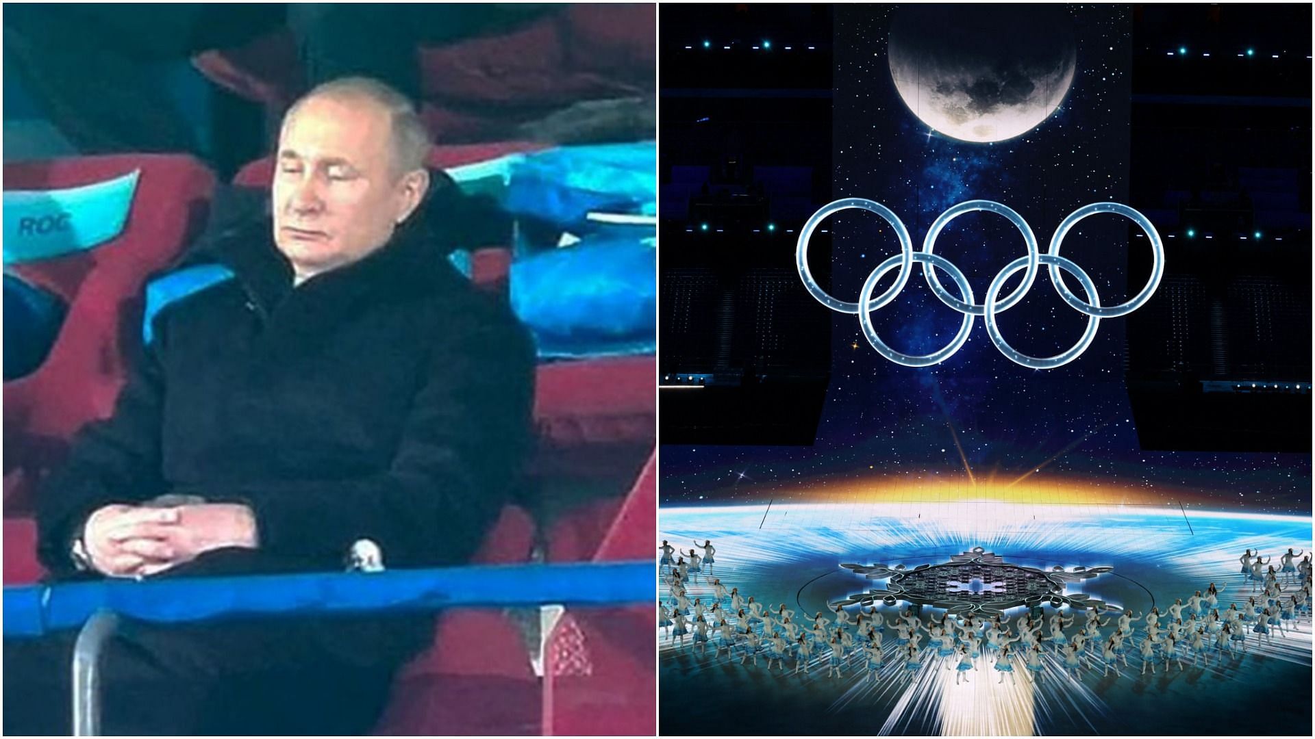 Vladimir Putin &#039;falls asleep&#039; during the opening ceremony (Pic Credit: MRCTV/Beijing 2022)