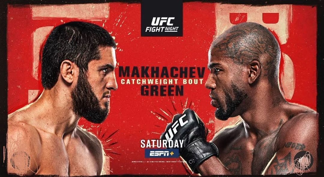 Islam Makhachev vs. Bobby Green official poster (Image courtesy Islam Makhachev Instagram)