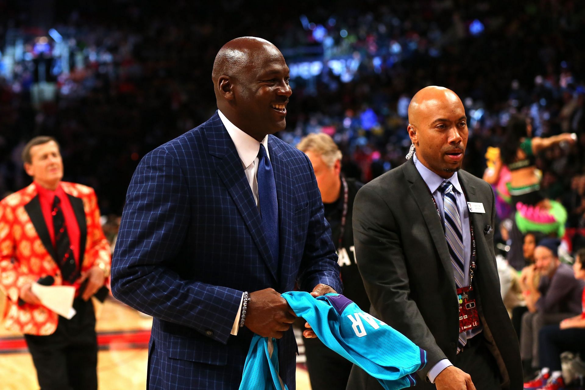Hall of Famer and Charlotte Hornets owner Michael Jordan walks off the court during the NBA All-Star Game on Feb. 14, 2016, in Toronto, Ontario.