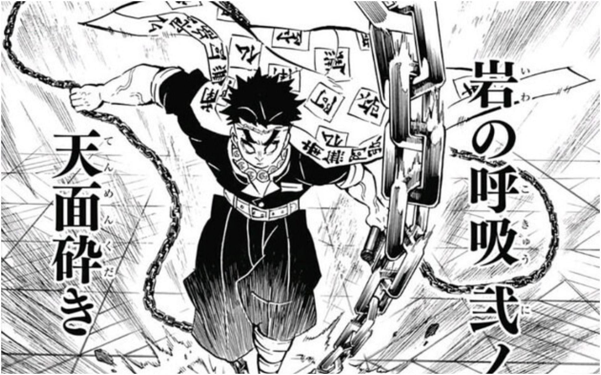 Gyomei&#039;s weapon as shown in the manga (Image via Demon Slayer)