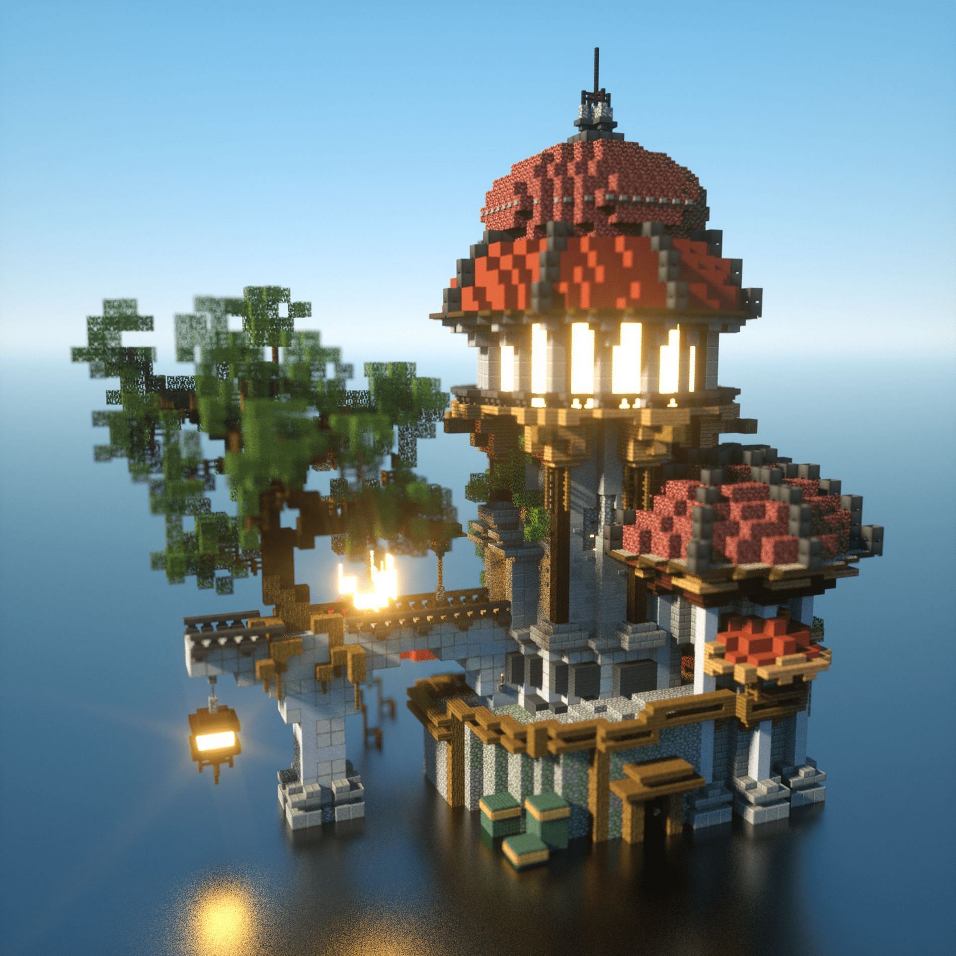 A wizard tower with a more rounded roof concept (Image via Mojang Studios)