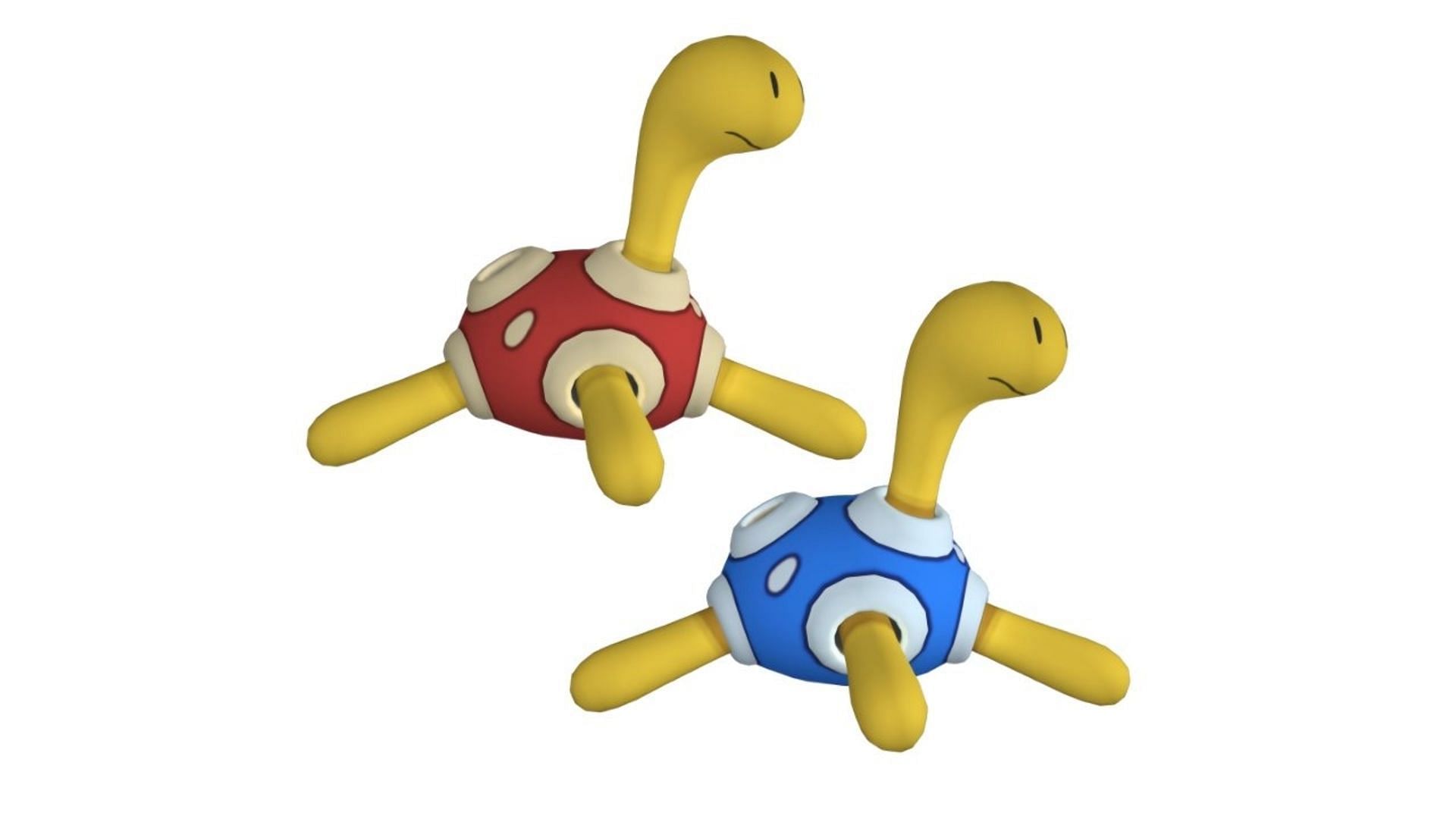 Shuckle and its shiny form in Pokemon GO (Image via Niantic)