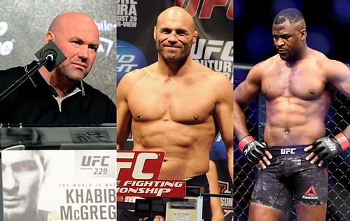 Dana White (left), Randy Couture (center) & Francis Ngannou (right)