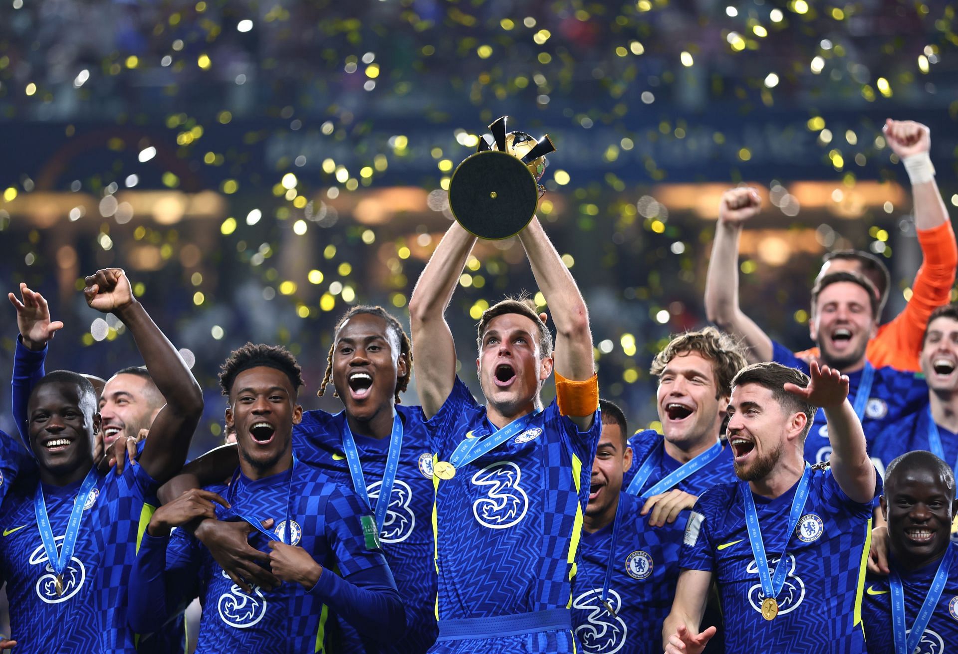 The Blues celebrating their first ever FIFA Club World Cup triumph