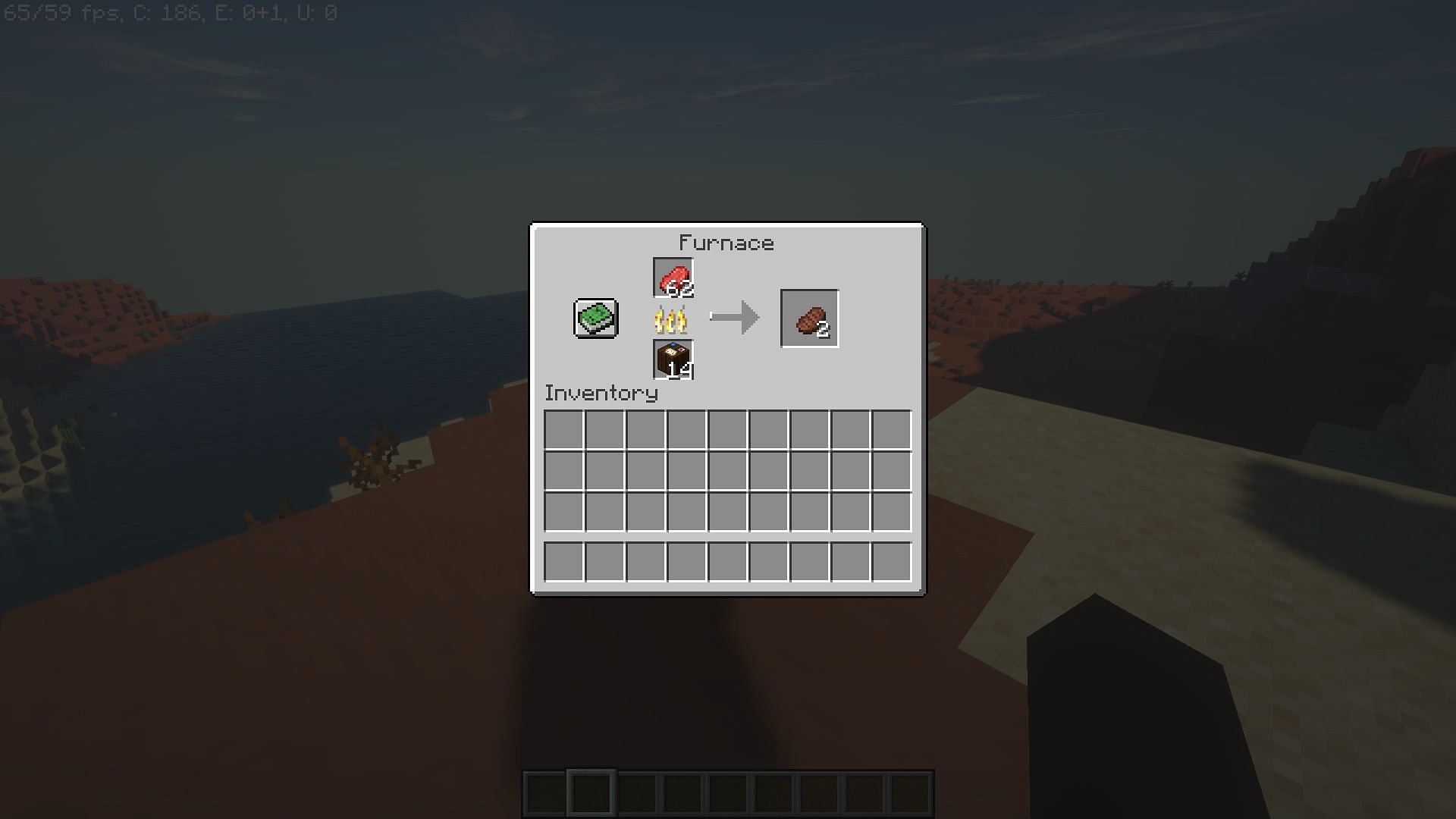 Using a Cartography table to cook food (Image via Minecraft)