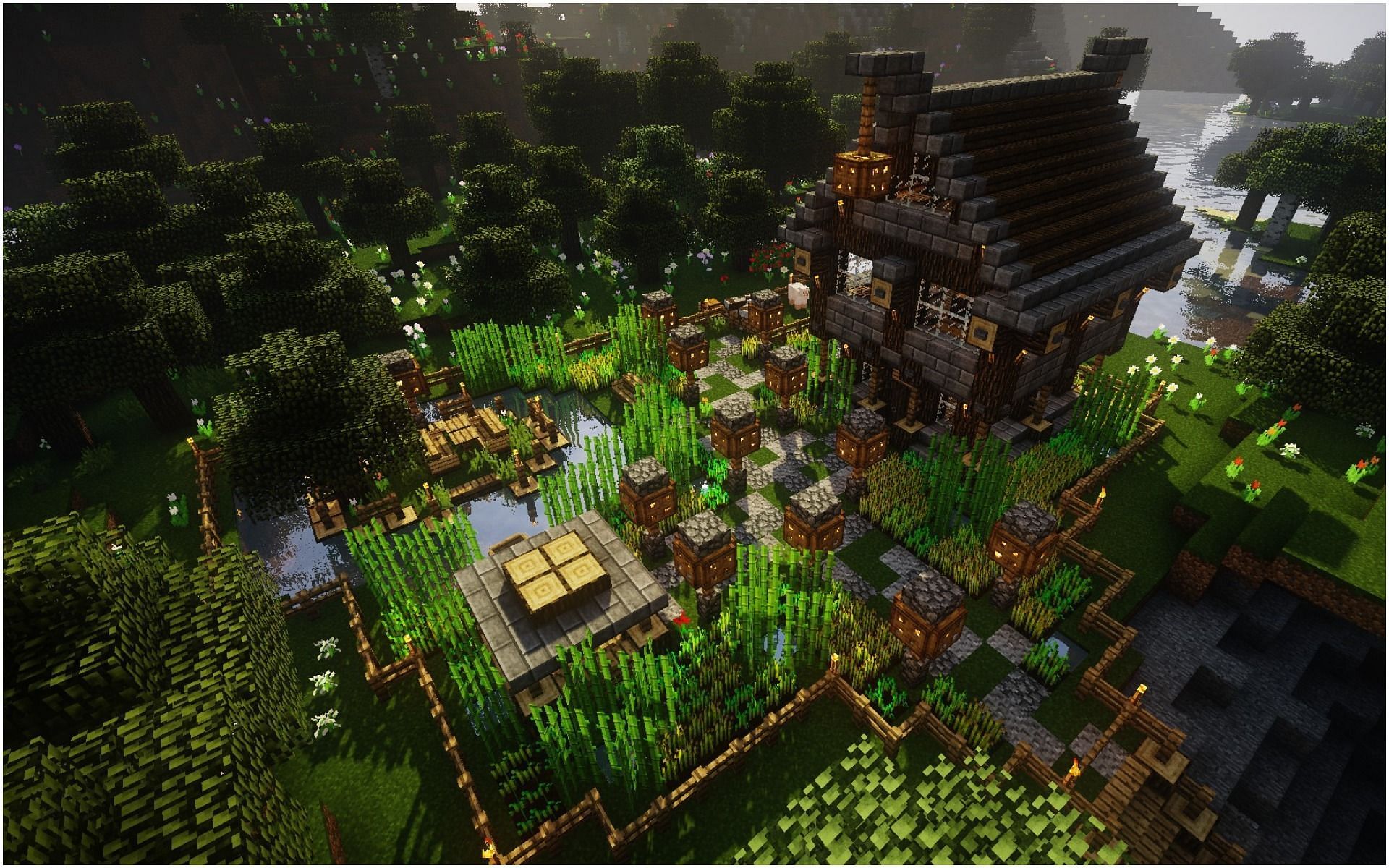 Forests are ideal for builds (Image via Minecraft)