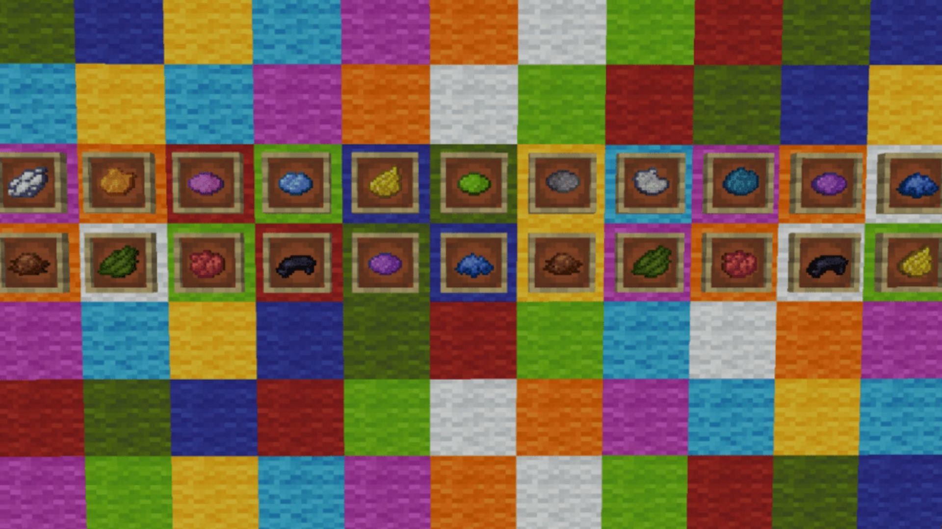 There is a large assortment of craftable dyes in Minecraft (Image via Mojang)