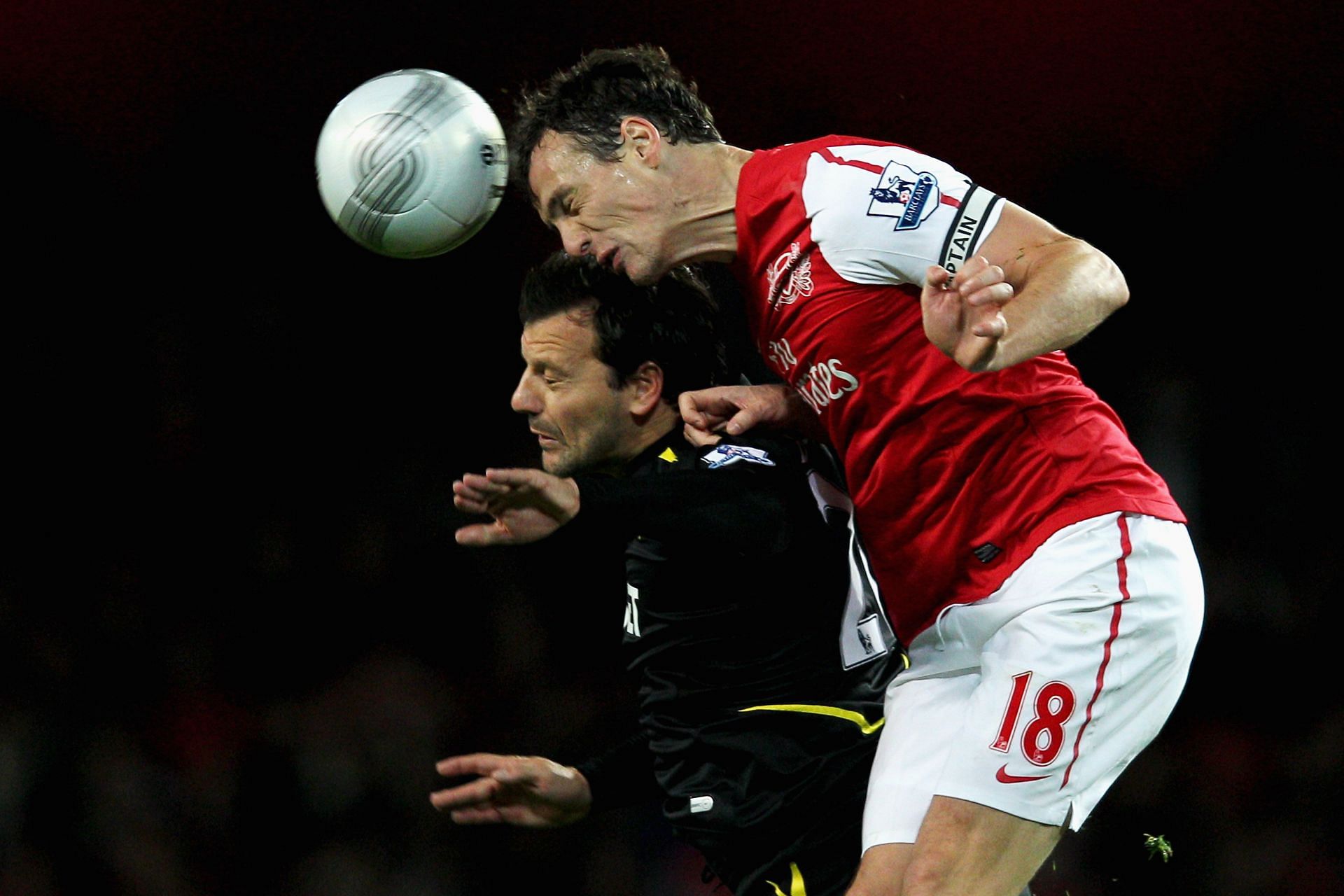 Squillaci (right) challenges for the ball- Carling Cup Fourth Round