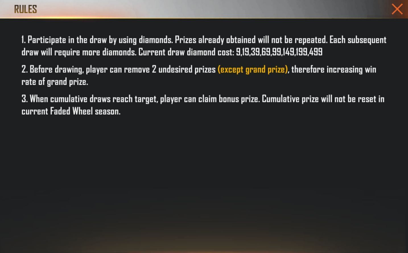 The cost of spins (Image via Garena)