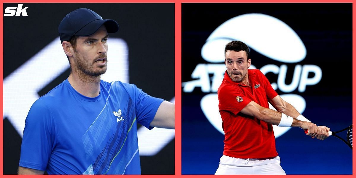 Andy Murray (L) and Roberto Bautista Agut