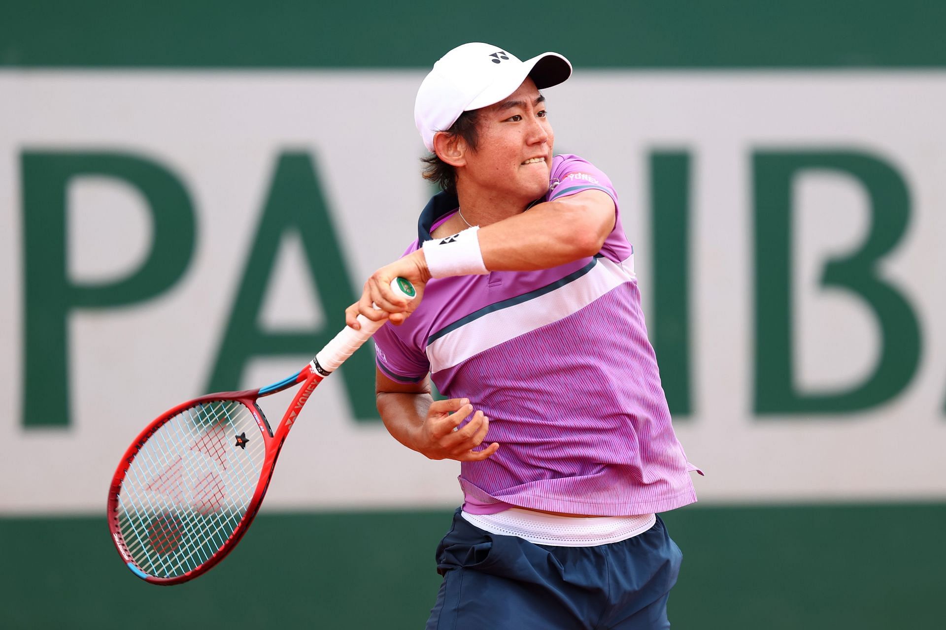 Yoshishito Nishioka at the 2021 French Open.