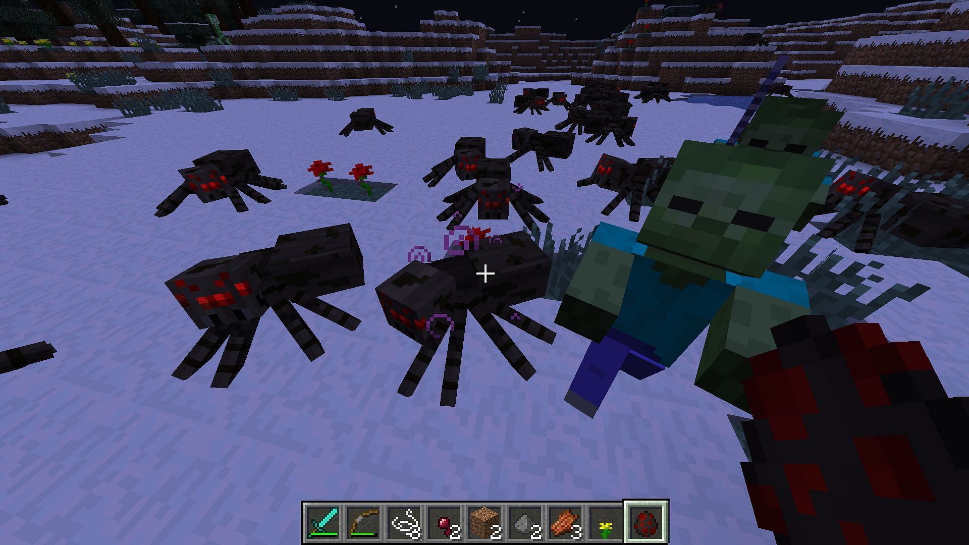 Spiders are more common than other mobs (Image via Mojang)