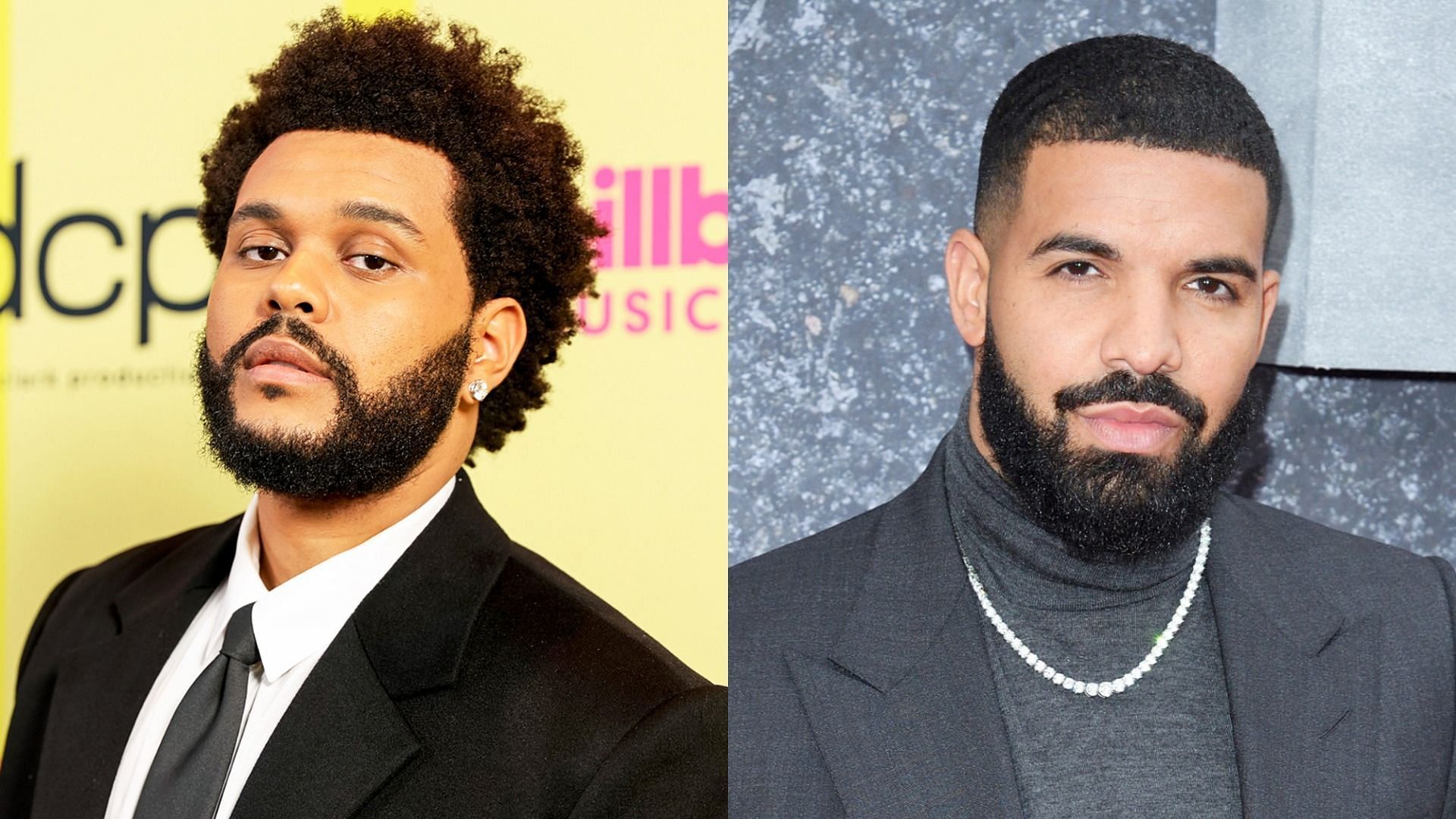 The Weeknd and Drake are record-breaking singers (Images via Karwai Tang/WireImage and Rich Fury/Getty Images)
