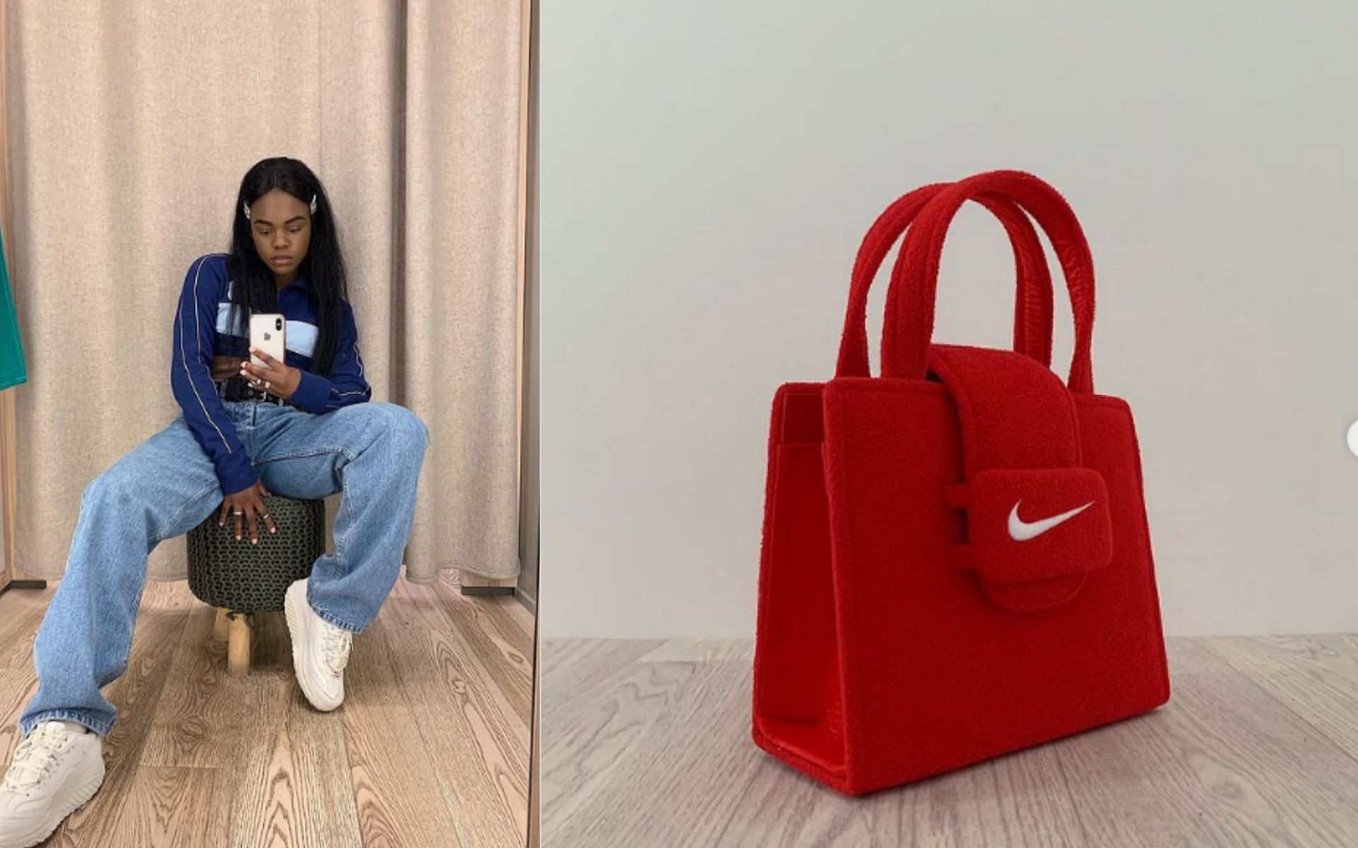 Upcycled Nike Bags by designer Tega Akinola (Image via tegaakinola/apocstore/Instagram)