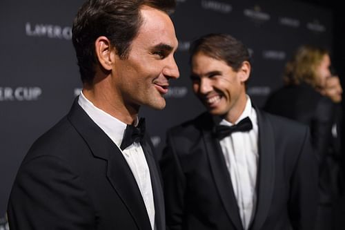 Roger Federer and Rafael Nadal at the Laver Cup 2019