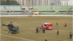 मैदान में प्रैक्टिस कर रहे थे आंद्रे रसेल, अचानक उतरा हेलिकॉप्टर