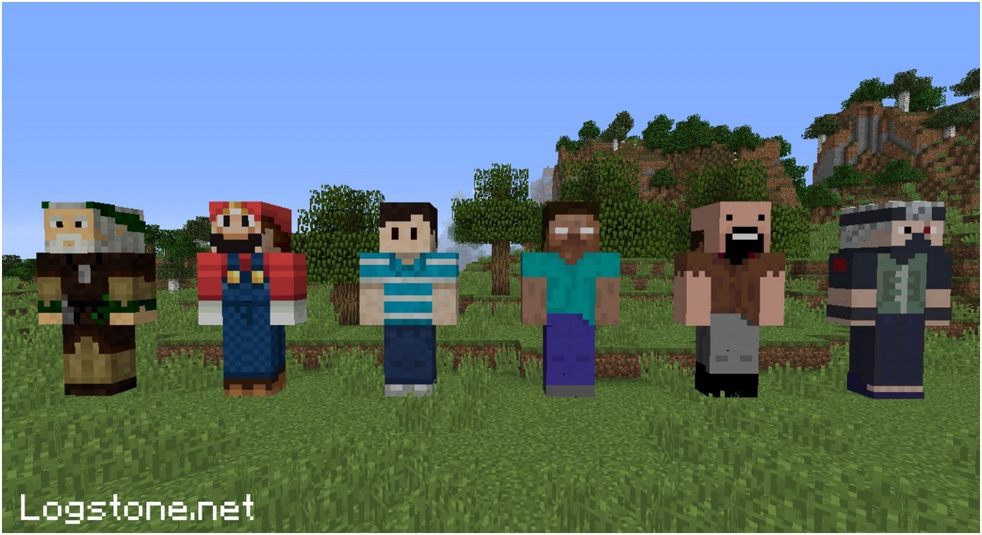 Minecraft has a ton of different skins (Image via Logstone.net)