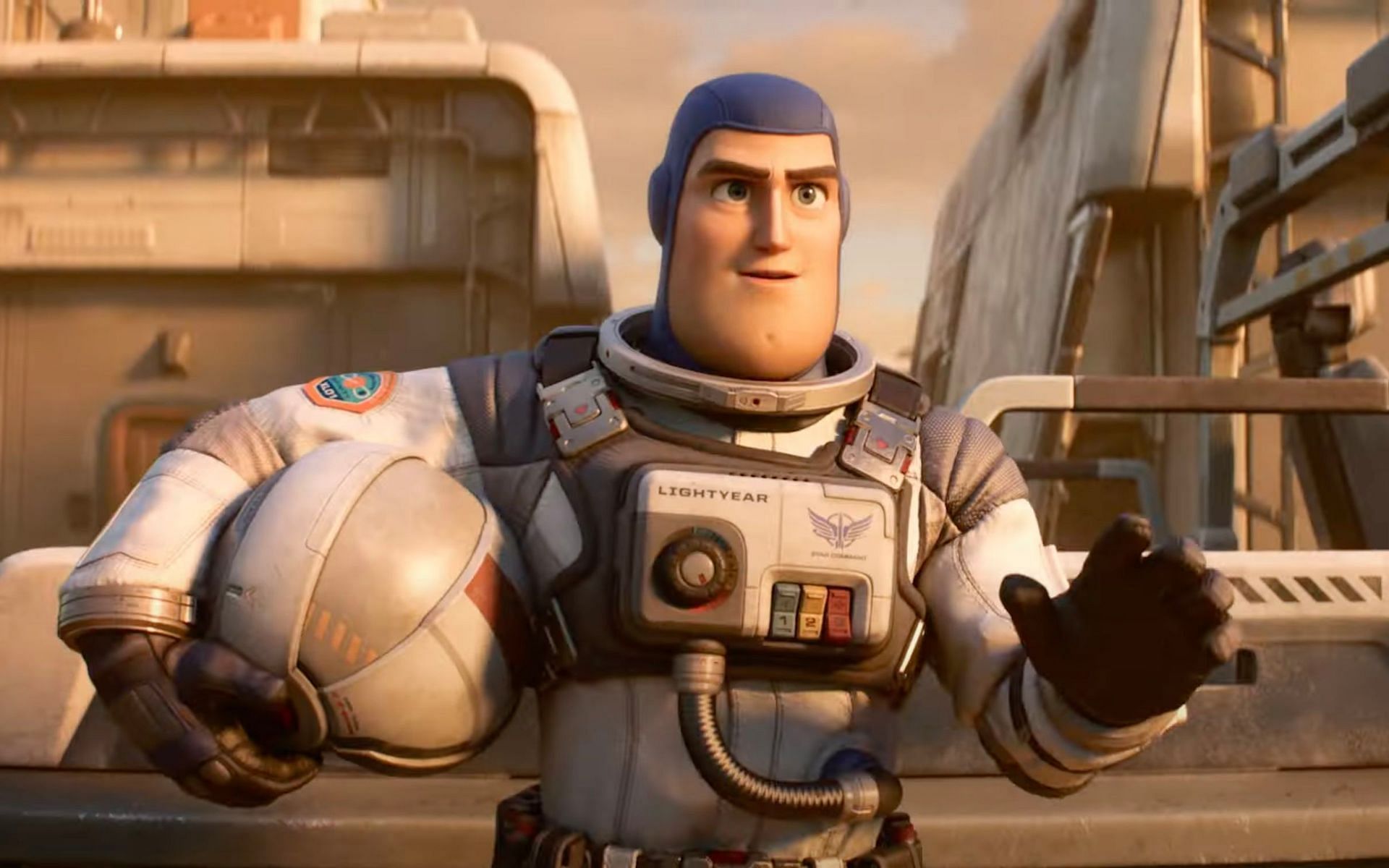 Still from Pixar&#039;s trailer for Lightyear featuring Buzz (Image via YouTube)