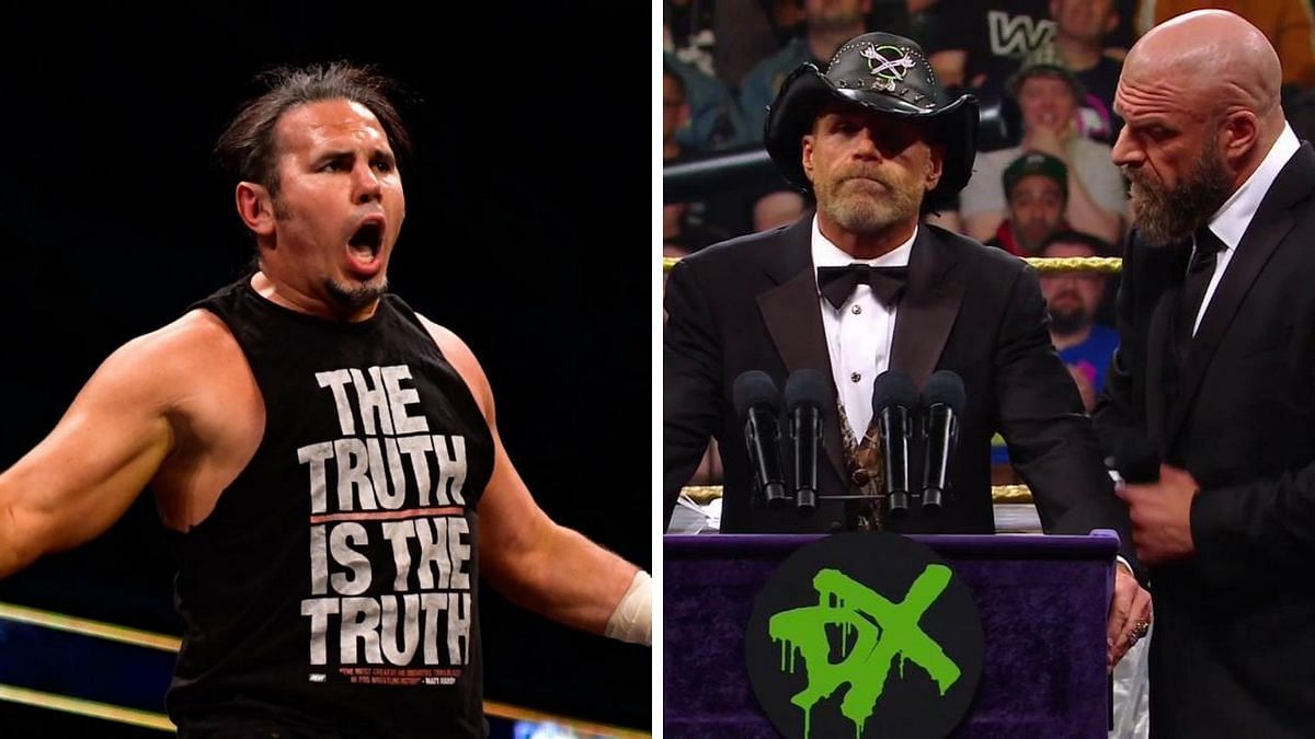 Matt Hardy (left), DX in the Hall of Fame (right)