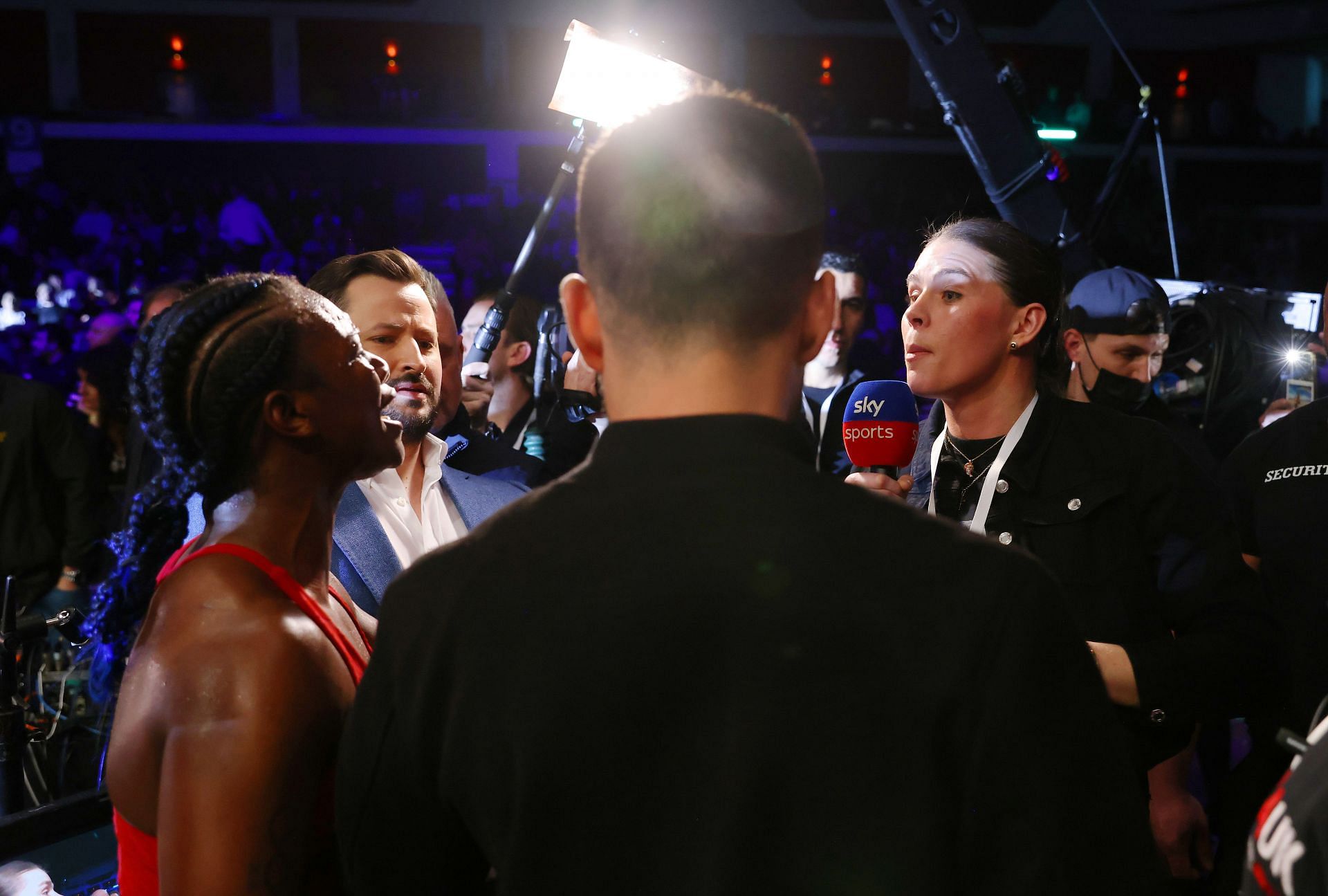 Claressa Shields (left) faces off with Savannah Marshall (right)