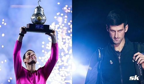 Rafael Nadal (L) and Novak Djokovic