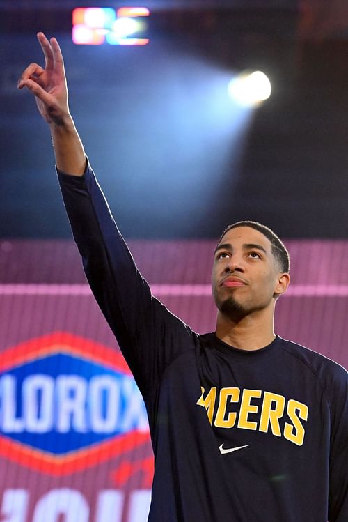 Tyrese Haliburton played in the Rising Stars event Saturday at the All-Star weekend in Cleveland, Ohio.