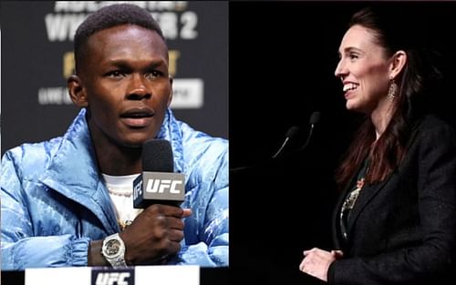 Israel Adesanya (left) and Jacinda Ardern (right)