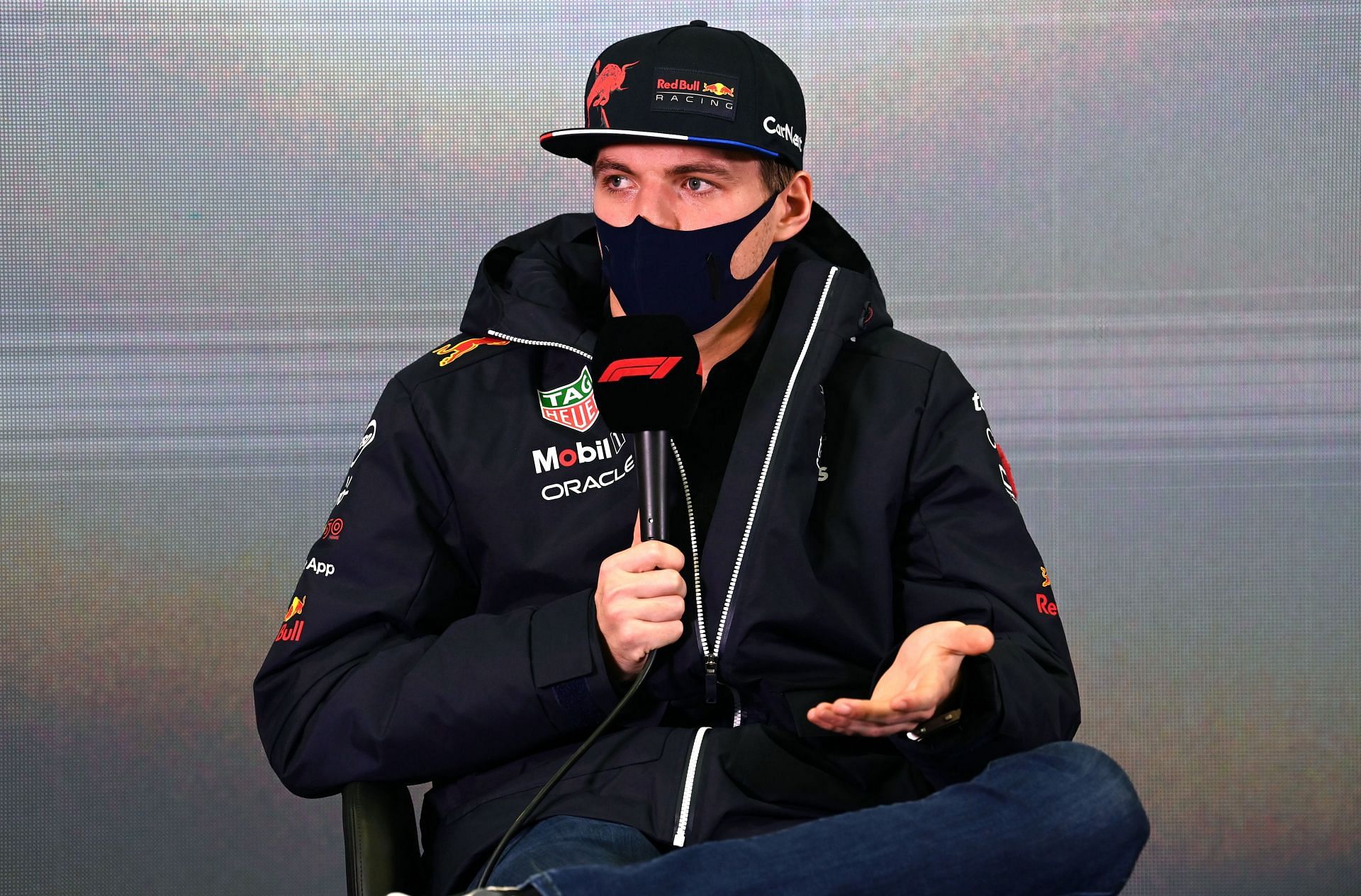 Max Verstappen talks in the Drivers&#039; Press Conference during Day Two of F1 Testing at Circuit de Barcelona-Catalunya (Photo by Mark Sutton - Pool/Getty Images)
