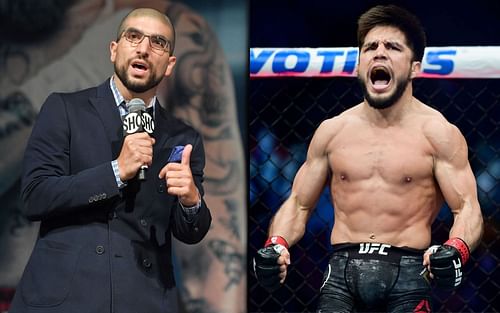 Ariel Helwani (left), Henry Cejudo (right)