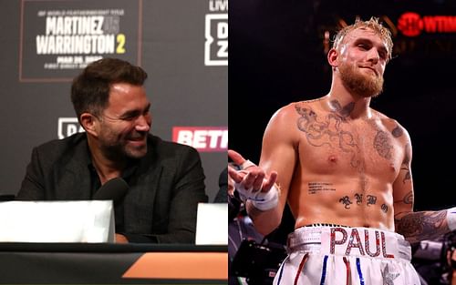 Matchroom boss Eddie Hearn [left], Jake Paul [right]