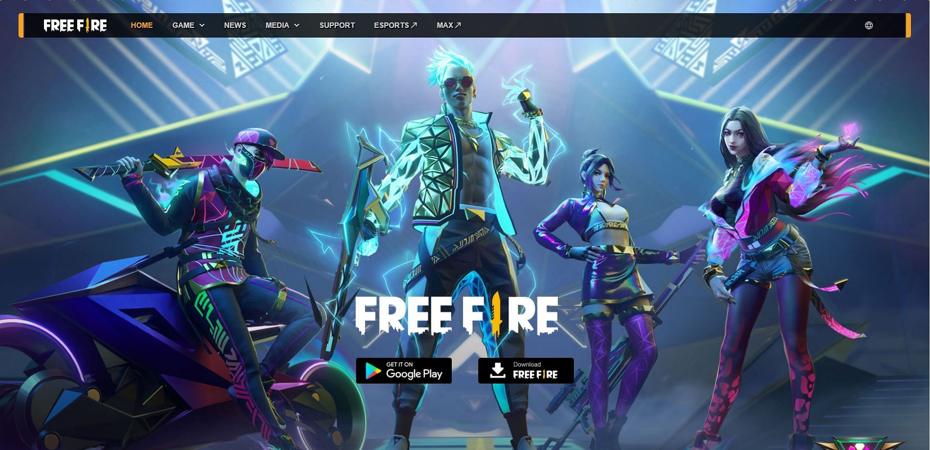 Website of Free Fire is still open (Image via Garena)