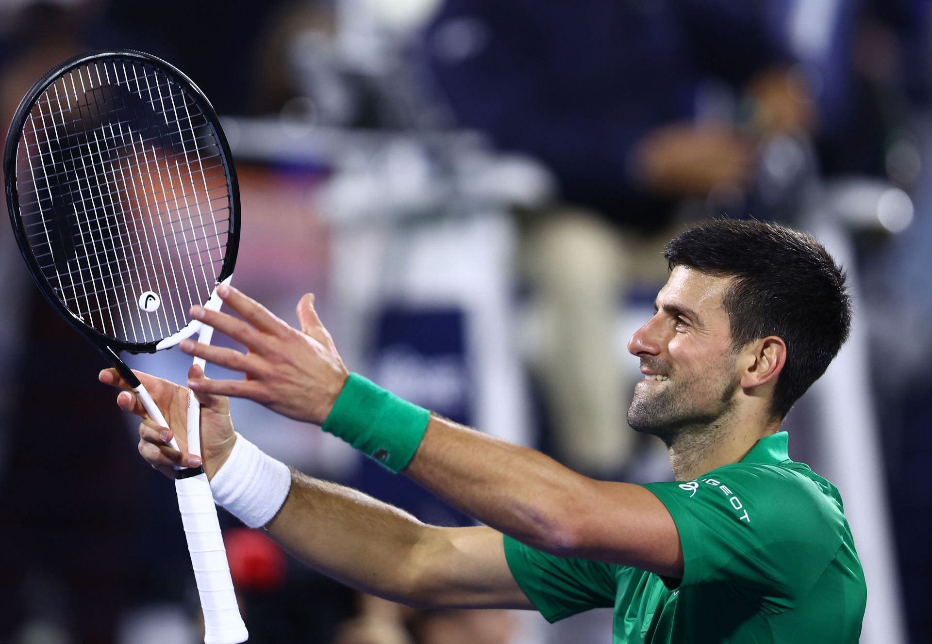 Novak Djokovic at the 2022 Dubai Tennis Championships.