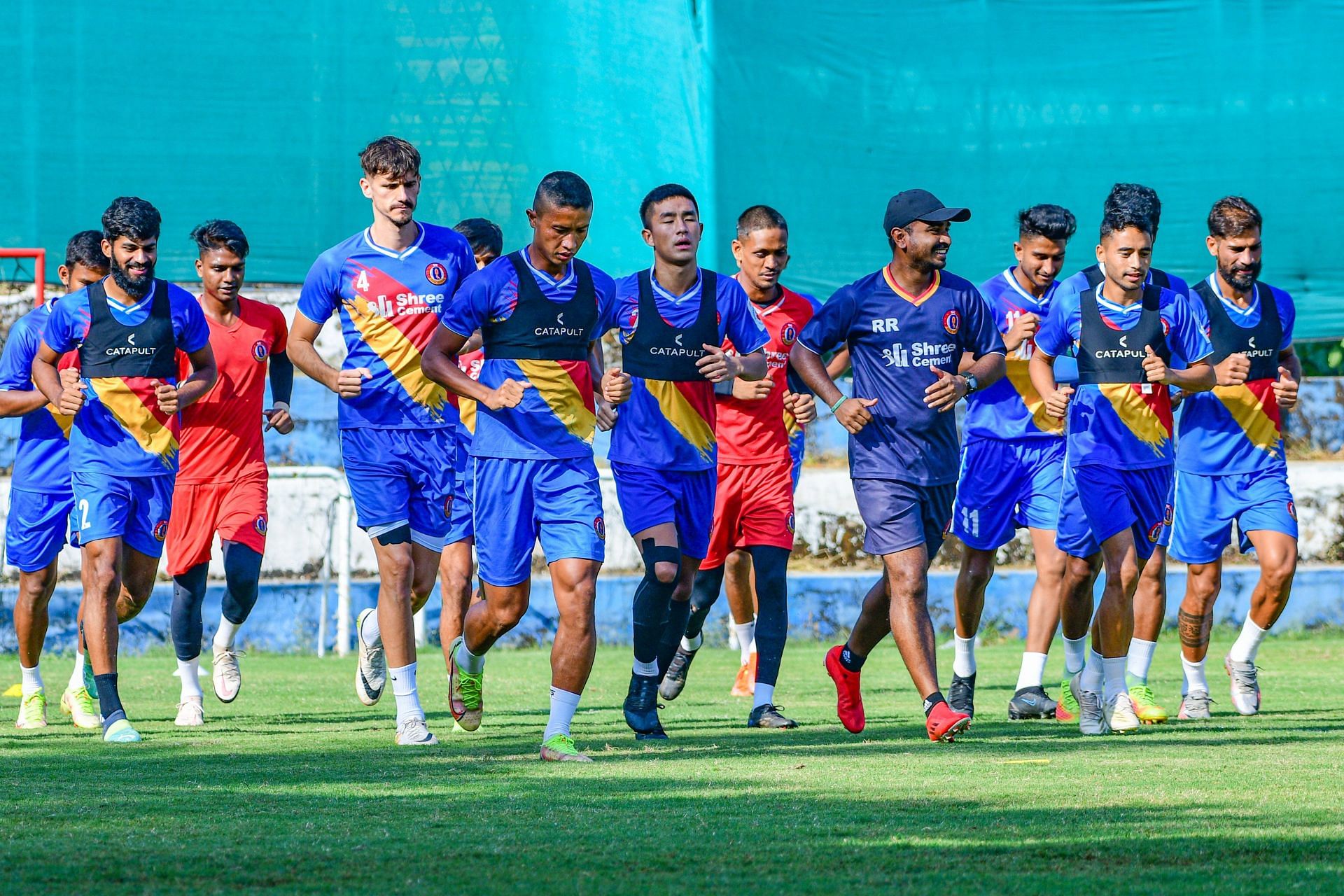 SC East Bengal players training ahead of their clash against Chennaiyin FC. (Image Courtesy: Twitter/sc_eastbengal)