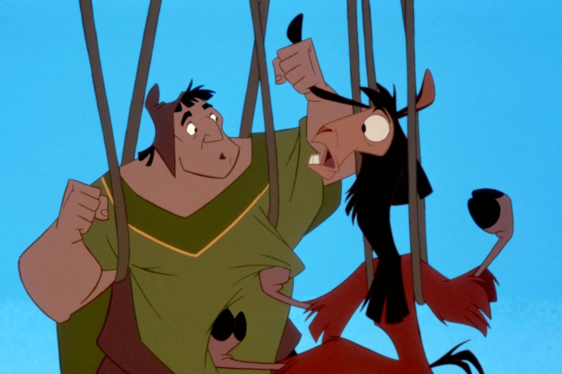 Pacha and Kuzco as they appear in the film (Image via Disney)